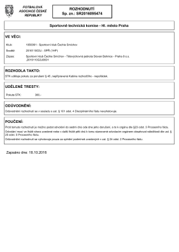 ROZHODNUTÍ Sp. zn.: SR2016095474