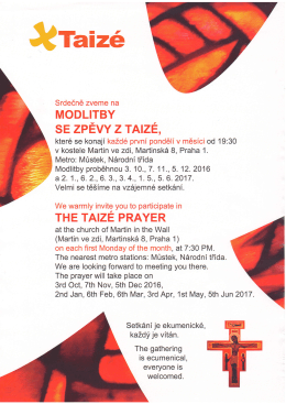 Modlitba Taiz&eacute; u Martina ve Zdi