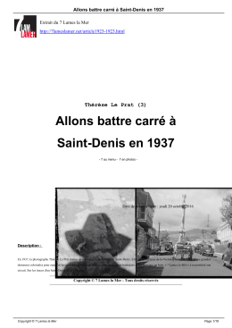 Allons battre carr&eacute; &agrave; Saint-Denis en 1937
