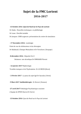 Sujet de la FMC Lorient 2016-2017