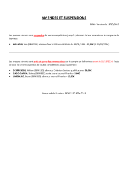 amendes et suspensions