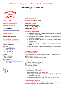 Dermatologie p&eacute;diatrique - diu