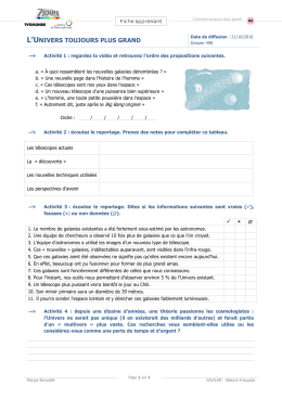 L`UNIVERS TOUJOURS PLUS GRAND