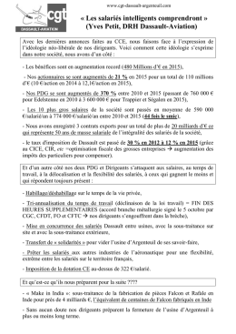 Les salari&eacute;s intelligents comprendront &raquo; (Yves Petit, DRH Dassault