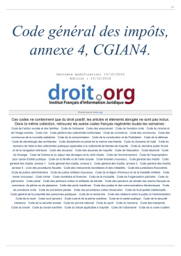 Code général des impôts, annexe 4, CGIAN4.