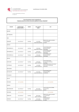 cours offerts. - Portail des Secours