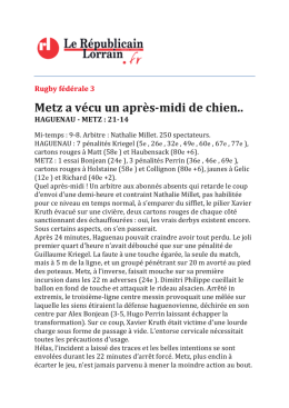 Revue de Presse du 17/10/2016 - Comité Territorial de Lorraine de