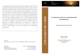 Programme du colloque de l`IHEI