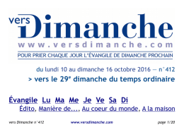 Vers Dimanche - Notre Dame du Web