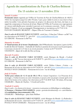 Agenda des manifestations du Pays de Charlieu