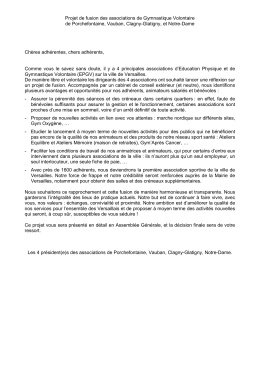 lettre aux adhérent(e)s - Gym Volontaire de Versailles