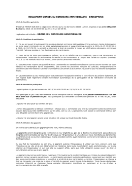 REGLEMENT GRAND JEU CONCOURS ANNIVERSAIRE
