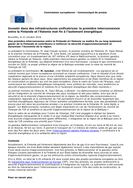 Investir dans des infrastructures unificatrices: la premi&egrave;re