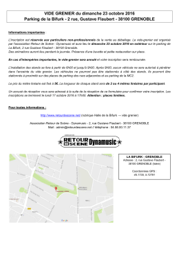 Formulaire d`inscription - Vide Grenier du 23.10.2016