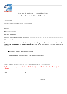 formulaire de déclaration de candidature téléchargeable ici