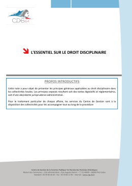 l`essentiel sur le droit disciplinaire - Cdg-64