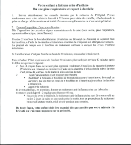 Votre enfant a fait une crise d`asthme