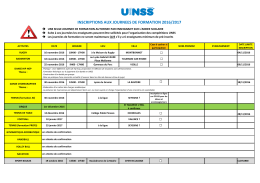 inscriptions aux journees de formation 2016/2017
