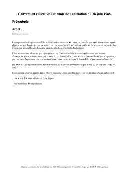 Convention collective de l`animation