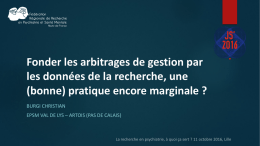 Titre de votre présentation - Fédération régionale de Recherche en