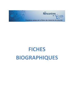 Biographies des intervenants