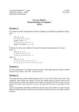 TD1 - Facult&eacute; des Sciences Rabat