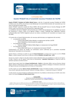 Gautier PICQUET &eacute;lu &agrave; l`unanimit&eacute; nouveau Pr&eacute;sident de l