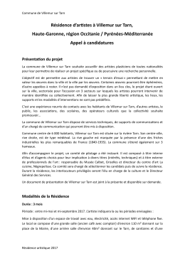 Télécharger l`appel à résidence - Centre national des arts plastiques