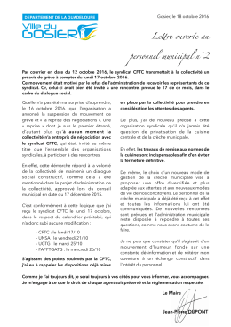 Lettre ouverte personnel CFTC Octobre 2016 #2