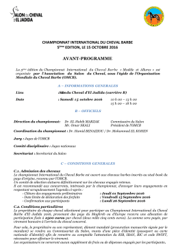 Avant programme - Salon Du Cheval d`El Jadida