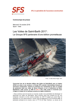 Les Voiles de Saint-Barth 2017 : Le Groupe SFS partenaire d`une