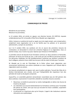 Communiqué de presse du 17.10.2016