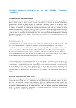 Conditions générales d`utilisation du site web Chiesi.be ("Conditions