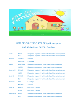 Go&uuml;ters du mois de septembre classe de CECILE et CAROLINE