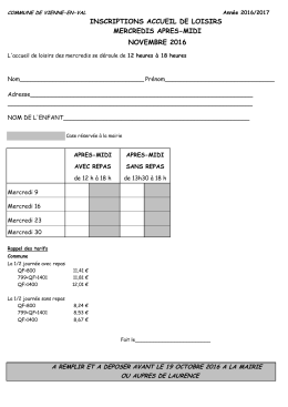 Inscription mercredi novembre - Vienne-en-Val