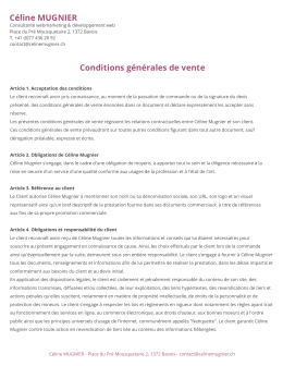 C&eacute;line MUGNIER Conditions g&eacute;n&eacute;rales de vente