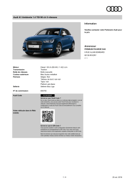 Audi A1 Ambiente 1.4 TDI 90 ch 5 vitesses Information Annonceur