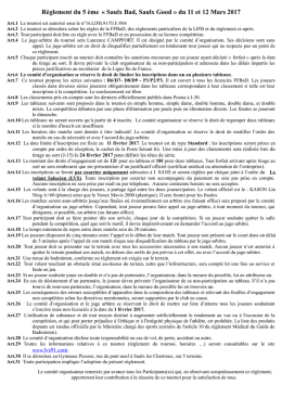 R&egrave;glement - Le Volant Saluc&eacute;en