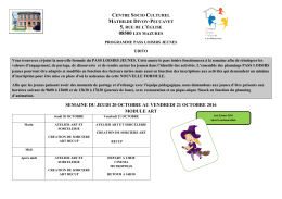 Pass loisirs ados Toussaint 2016 - Bienvenue sur le site du Centre