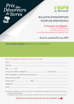 bulletin d`inscription - Département de l`Eure