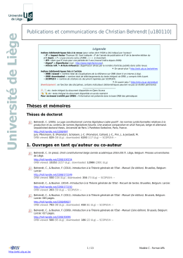 Publications - ORBi - Université de Liège