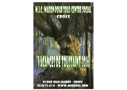 Vacances de Toussaint - MJC/ Maison Pour Tous de CROIX