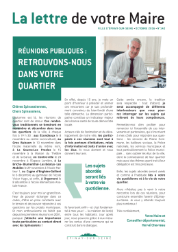 Lettre du maire n&deg;142 Octobre 2016 - Epinay-sur