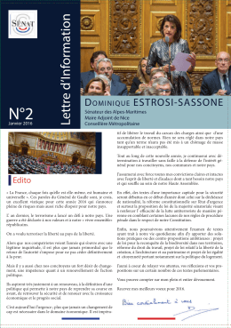 Lettre d`Information - Dominique Estrosi Sassone, S&eacute;nateur des