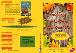 VACANCES D`AUTOMNE À LA QUINIÈRE !