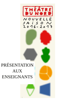 PR&Eacute;SENTATION AUX ENSEIGNANTS