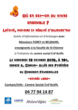 O&ugrave; en est O&ugrave; en est-on du vivre on du vivre ensemble ? 04 77 94 14
