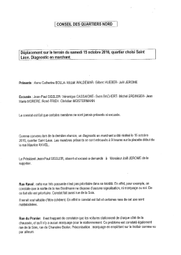 1 CONSEIL DES QUARTIERS NORD D&eacute;placement sur le terrain du
