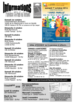 villages ss messe en oct 2016 - Paroisse Saint Paul en Ternois