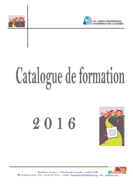 Catalogue de formation 2016
